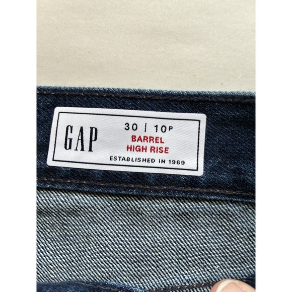 GAP The Barrel High Rise Jeans Women's 10 Dark Wash Retro Boho Baggy - Picture 4 of 8